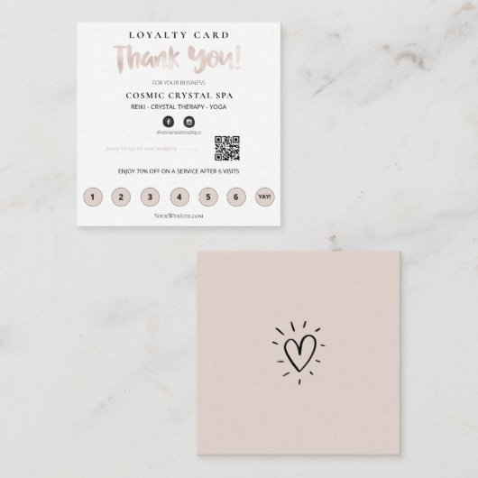 *~* Hartelijk dank voor uw QR-prijs Roos Gold Hear Klantenkaartje (Voorkant / Achterkant)