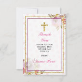 Hartelijk dank voor uw religieuze Heilige Kruis Fl Bedankkaart (Voorkant)