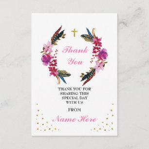Hartelijk dank voor uw religieuze kruising Floral  Bedankkaart