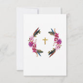 Hartelijk dank voor uw religieuze kruising Floral  Bedankkaart (Achterkant)