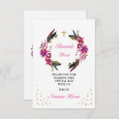 Hartelijk dank voor uw religieuze kruising Floral  Bedankkaart (Voorkant / Achterkant)