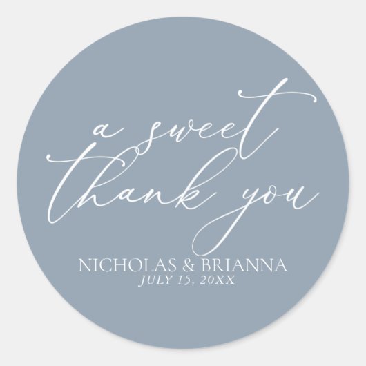 Hartelijk dank voor uw robuuste blauwe minimalisti ronde sticker (Voorkant)