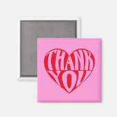 Hartelijk dank voor uw rode hart magneet (Voorkant / Achterkant)