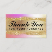 Hartelijk dank voor uw Roze holografische kaarten  Visitekaartje (Voorkant)