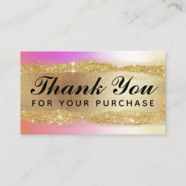 Hartelijk dank voor uw Roze holografische kaarten  Visitekaartje