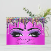 Hartelijk dank voor uw roze koopje feestdagenkaart (Staand voorkant)