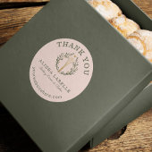 Hartelijk dank voor uw roze zakbankierbakkerij-wit ronde sticker