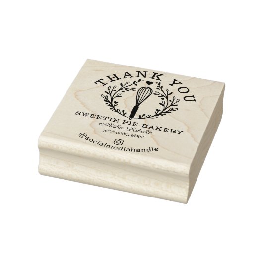 Hartelijk dank voor uw roze zakbankierbakkerij-wit rubberstempel (Stempel)