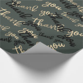 Hartelijk dank voor uw Sage Green Gold Caligraphy  Cadeaupapier (Hoek)