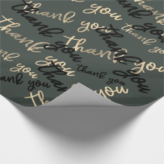 Hartelijk dank voor uw Sage Green Gold Caligraphy  Cadeaupapier (Hoek)
