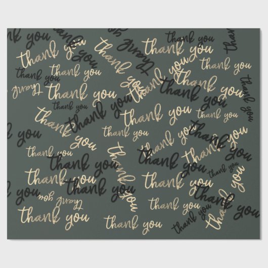 Hartelijk dank voor uw Sage Green Gold Caligraphy  Cadeaupapier (Vlak)