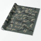 Hartelijk dank voor uw Sage Green Gold Caligraphy  Cadeaupapier (Uitgerold)