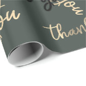 Hartelijk dank voor uw Sage Green Gold Caligraphy  Cadeaupapier (Rol Hoek)