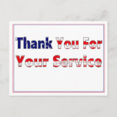 Hartelijk dank voor uw service briefkaart (Voorkant)