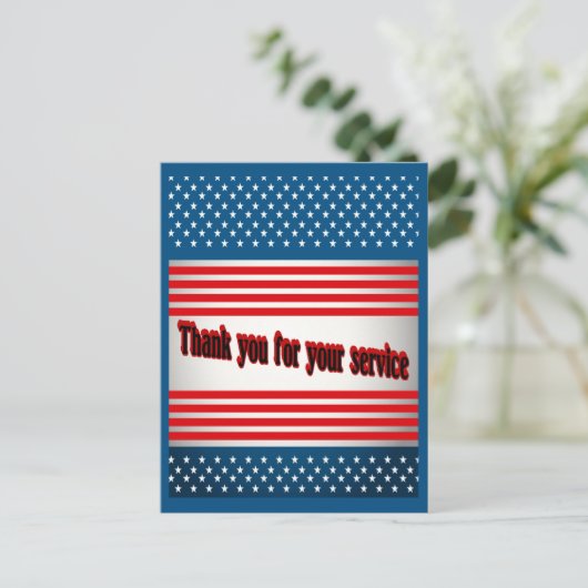 Hartelijk dank voor uw service briefkaart (Staand voorkant)