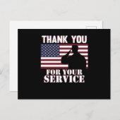 Hartelijk dank voor uw service Happy Veterans Day Aankondigingskaart (Voorkant / Achterkant)