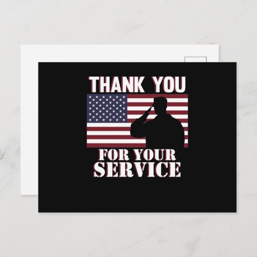 Hartelijk dank voor uw service Happy Veterans Day Aankondigingskaart (Voorkant / Achterkant)