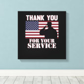 Hartelijk dank voor uw service Happy Veterans Day Canvas Afdruk (Insitu (Houten vloer))