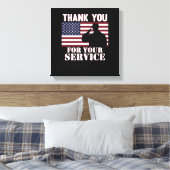 Hartelijk dank voor uw service Happy Veterans Day Canvas Afdruk (Insitu (Slaapkamer))