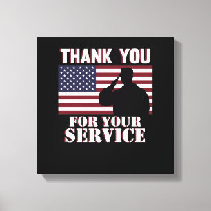 Hartelijk dank voor uw service Happy Veterans Day Canvas Afdruk