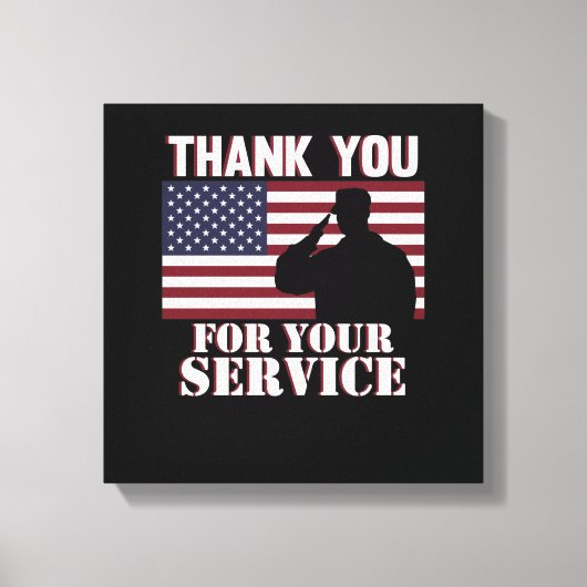 Hartelijk dank voor uw service Happy Veterans Day Canvas Afdruk (Voorkant)