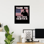 Hartelijk dank voor uw service Happy Veterans Day Poster (Thuiskantoor)