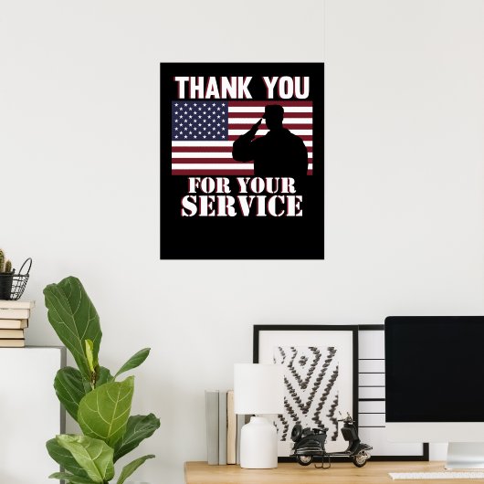 Hartelijk dank voor uw service Happy Veterans Day Poster (Thuiskantoor)