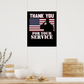 Hartelijk dank voor uw service Happy Veterans Day Poster (Keuken)