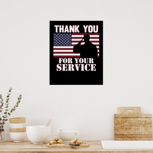 Hartelijk dank voor uw service Happy Veterans Day Poster (Keuken)
