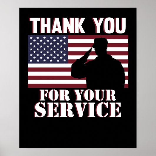 Hartelijk dank voor uw service Happy Veterans Day Poster (Voorkant)