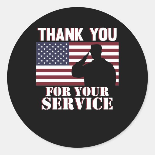 Hartelijk dank voor uw service Happy Veterans Day Ronde Sticker (Voorkant)