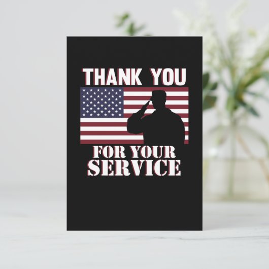Hartelijk dank voor uw service Happy Veterans Day RSVP Kaartje (Staand voorkant)