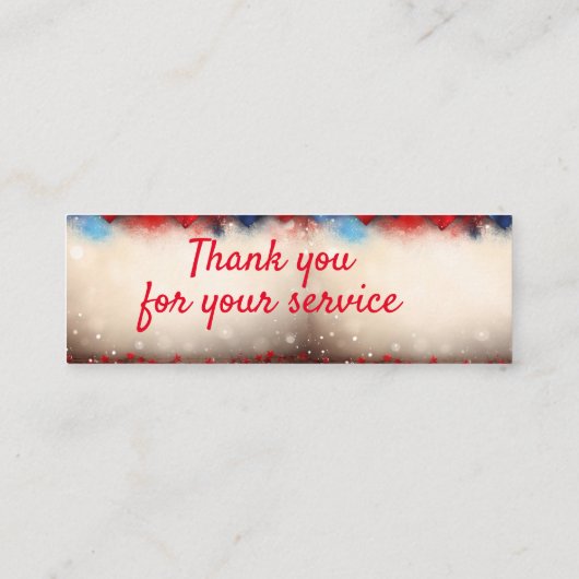 Hartelijk dank voor uw service mini visitekaartje (Achterkant)