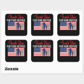 Hartelijk dank voor uw servicepatriottische vetera vierkante sticker (Vel)