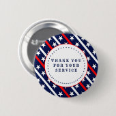 Hartelijk dank voor uw servicestars en -strepen ronde button 5,7 cm (Voorkant /achterkant)