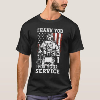 Hartelijk dank voor uw serviceveteraan Amerikaanse T-shirt