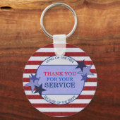 Hartelijk dank voor uw serviceveteranen, bijtend l sleutelhanger (Voorkant)