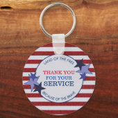 Hartelijk dank voor uw serviceveteranen, bijtend l sleutelhanger (Voorkant)