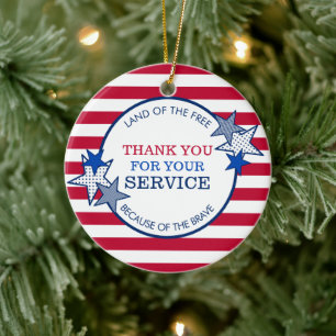 Hartelijk dank voor uw staven van de Service Veter Keramisch Ornament