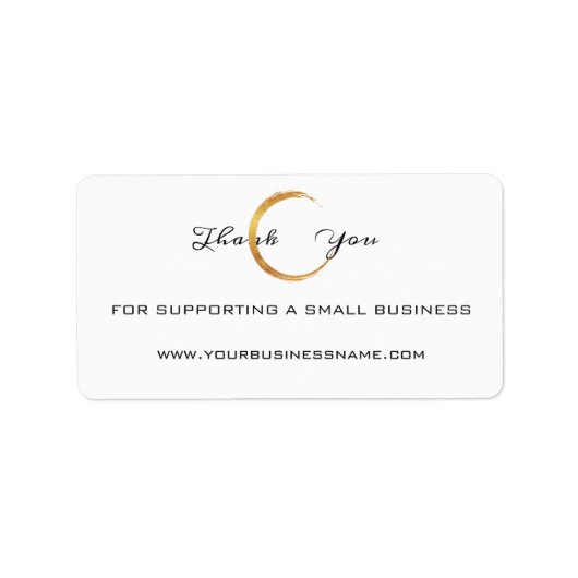 Hartelijk dank voor uw steun aan het kleinbedrijf  etiket (Voorkant)
