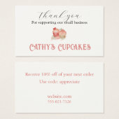 Hartelijk dank voor uw steun aan het kleinbedrijf visitekaartje (Voorkant /achterkant)