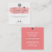 Hartelijk dank voor uw steun aan mijn bedrijf vierkante visitekaartje (Voorkant / Achterkant)