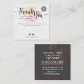 Hartelijk dank voor uw steun aan mijn bedrijf vierkante visitekaartje (Voorkant / Achterkant)