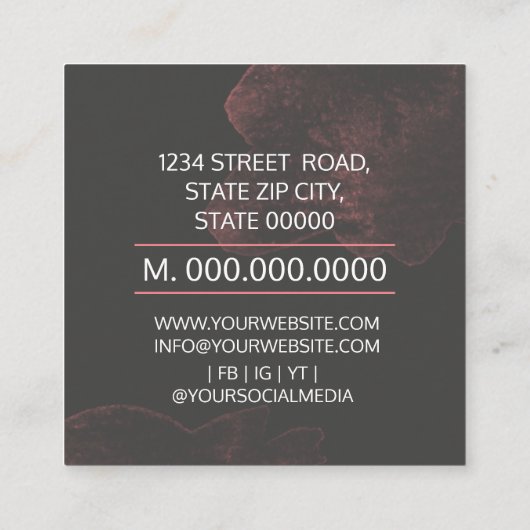 Hartelijk dank voor uw steun aan mijn bedrijf vierkante visitekaartje (Achterkant)