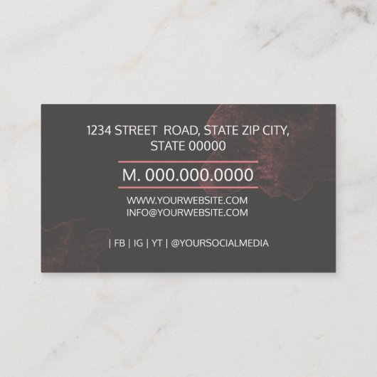 Hartelijk dank voor uw steun aan mijn bedrijf visitekaartje (Achterkant)