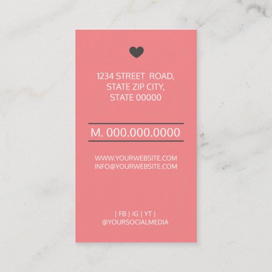 Hartelijk dank voor uw steun aan mijn bedrijf visitekaartje (Achterkant)