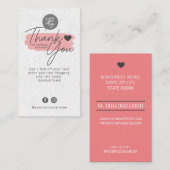 Hartelijk dank voor uw steun aan mijn bedrijf visitekaartje (Voorkant / Achterkant)