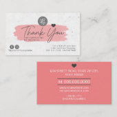 Hartelijk dank voor uw steun aan mijn bedrijf visitekaartje (Voorkant / Achterkant)