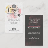 Hartelijk dank voor uw steun aan mijn bedrijf visitekaartje (Voorkant / Achterkant)