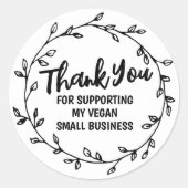 Hartelijk dank voor uw steun aan mijn Vegan Small  Ronde Sticker (Voorkant)